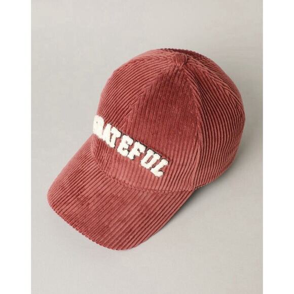 Y2K Grateful Hat Embroidered Snap Back Cap Corduroy Unisex Red OSFM Adjustable - Picture 2 of 5